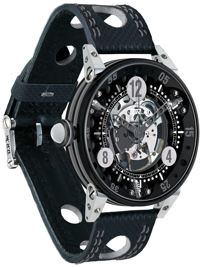 Discount BRM Golf Black Skeleton Dial Silver GF6-44-SA-N-SQ-AG watches